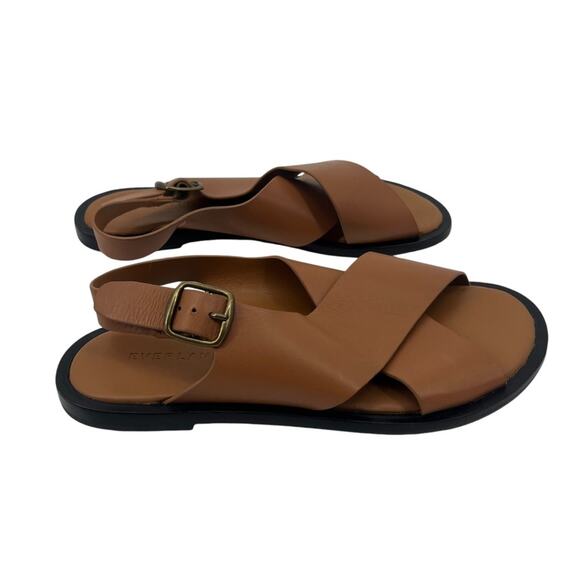 EVERLANE  Day Crossover Brown Leather Sandals SIZE 8.5 - Picture 6 of 8